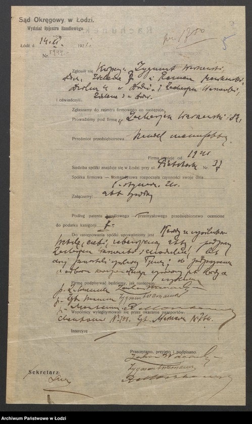 Obraz 9 z jednostki "Zacharjasz Warszawski i S-ka – handel manufakturą"