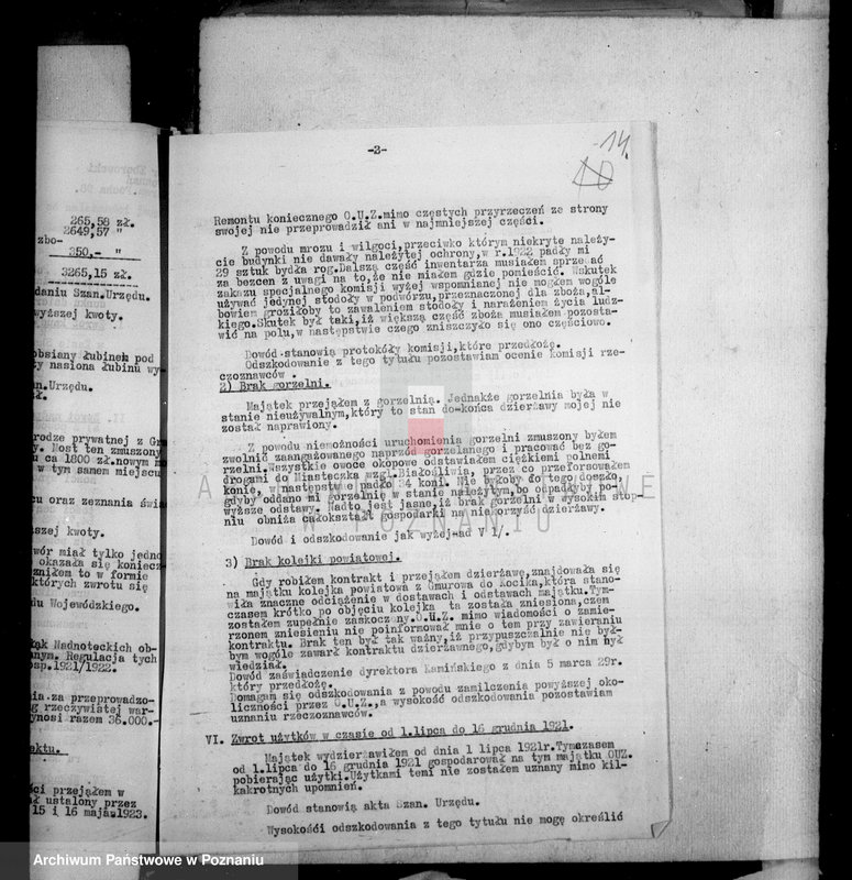 Obraz 19 z jednostki "Akta dodatkowe dotyczące majątku państwowego Grabionna powiatu wyrzyskiego /m.in. sprawy dzierżawy majątku/"