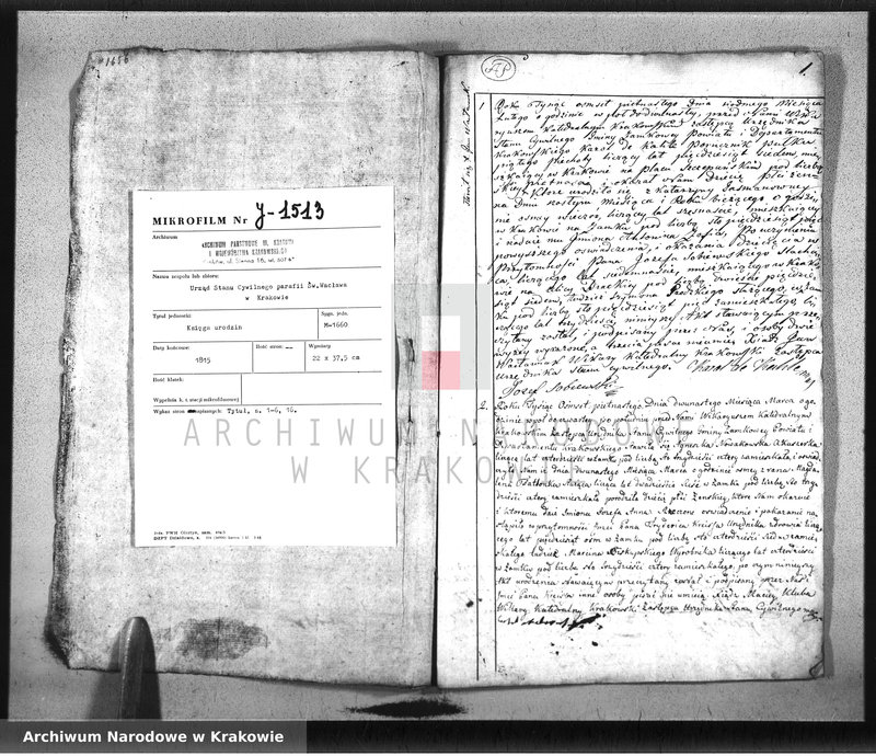 image.from.unit.number "Akta Urodzenia na rok 1815. Gminy Zamkowey"