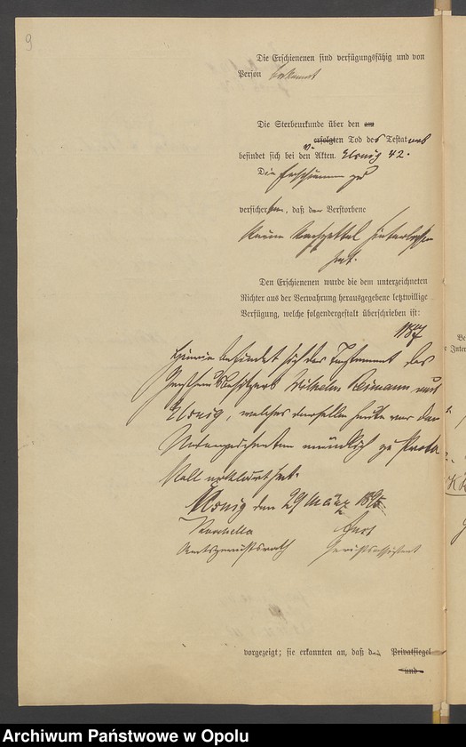 image.from.unit.number "Testament des Gasthausbesitzers Wilhelm Reimann zu Elsnig"