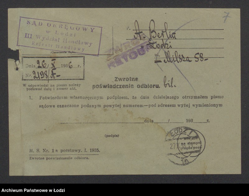 Obraz 9 z jednostki "Abram Idel Berlin- fabrykacja towarów wełnianych i bawełnianych"