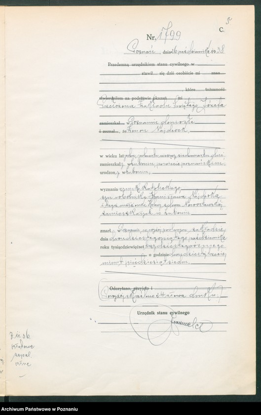 Obraz 7 z jednostki "Księga miejscowa zgonów tom IV [Rejestr główny zgonów]"