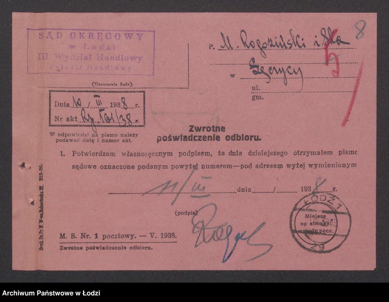 Obraz 10 z jednostki "Wolf Frydman, Moszek Rogoziński, Hersz Lajb Chełmiński, Lajb Parzęczewski, Szyja Lerman- eksploatacja młyna i handel zbożem w Łęczycy"