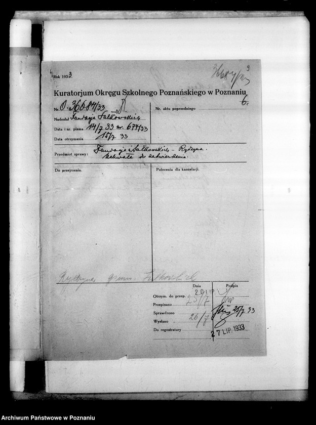 Obraz 12 z jednostki "Prywatne Gimnazjum imienia Sułkowskich- Rydzyna [sprawozdanie z egzaminu dojrzałości z wykazem abiturientów]"