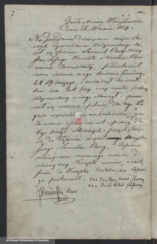 image.from.unit.number "Księga zgromadzenia kunsztu młynarskiego w mieście Władysławowie tycząca się zapisania uczniów ..."