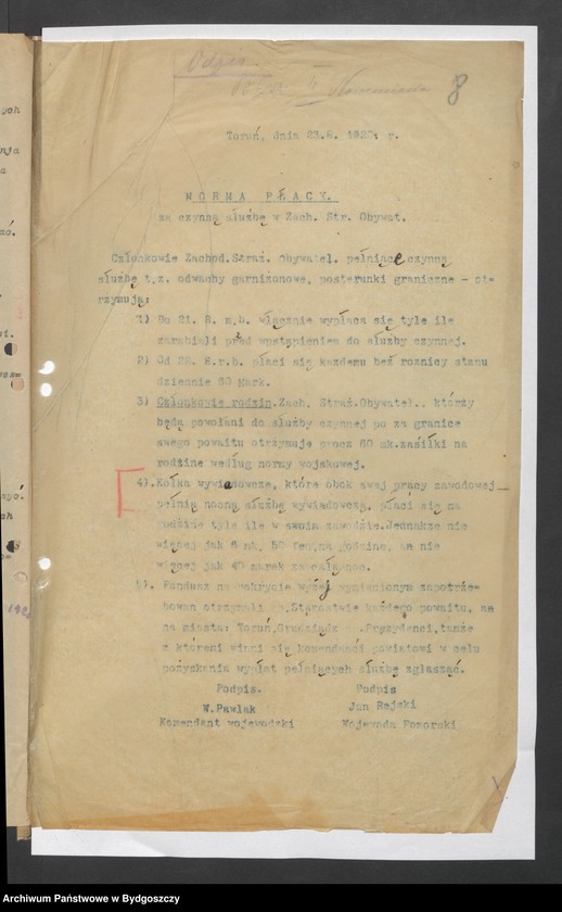 image.from.unit.number "Rozkazy [wewnętrzne i tajne wydane przez Komendę Powiatową Zachodniej Straży Obywatelskiej w Nowym Mieście]"