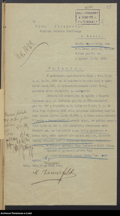 Obraz 17 z jednostki "Mordka Sommerfeld- sprzedaż przędzy i manufaktury"