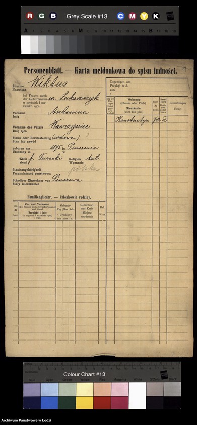 Obraz 3 z jednostki "[Spis ludności Łodzi] Wiktoszewska - Wilde"