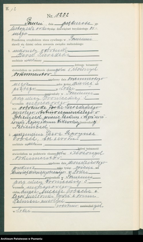 Obraz 14 z jednostki "Księga miejscowa małżeństw tom V [Rejestr główny małżeństw]"