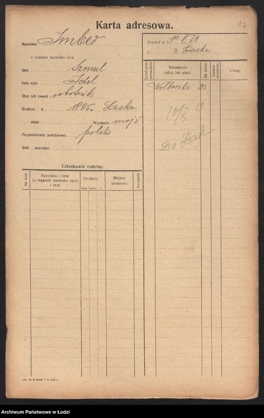 Obraz 19 z jednostki "[Spis ludności Łodzi] Imacki - Iwanowa"