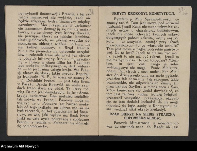 image.from.unit.number "Pozner Stanisław (Senator); Załączniki: S. Pozner - "W obronie demokracji". Przemówienie w Senacie w dn. 31 VII 1926 r.; L.1"