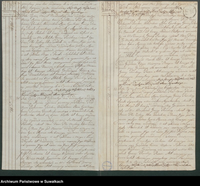 image.from.unit.number "Akta urodzonych gminy puńskiey od 1-go stycznia do dnia ostatniego grudnia 1820roku."