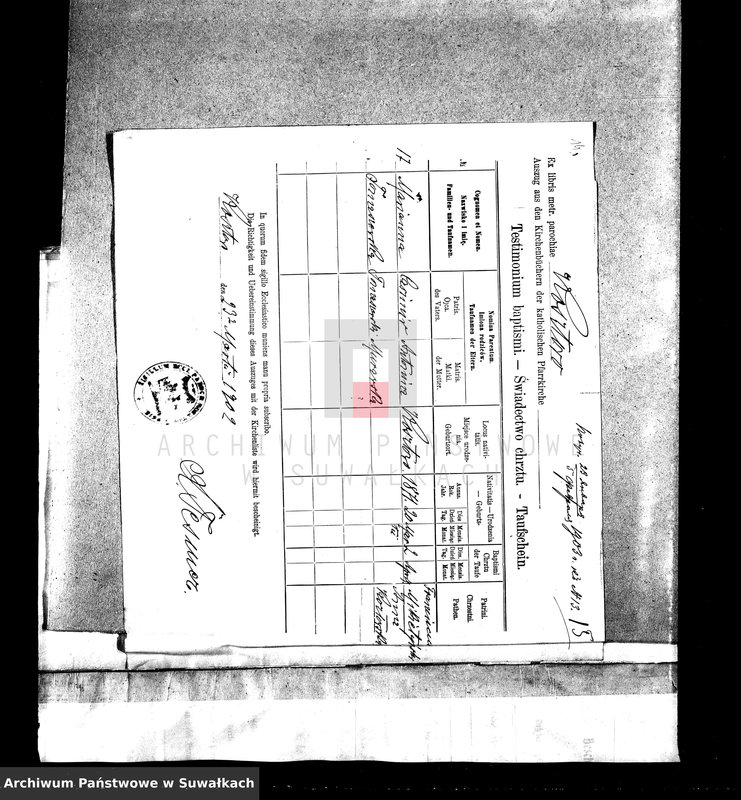 image.from.unit.number "Aneksa 1903 [wyznania rzymskokatolickiego parafii w Suwałkach]"