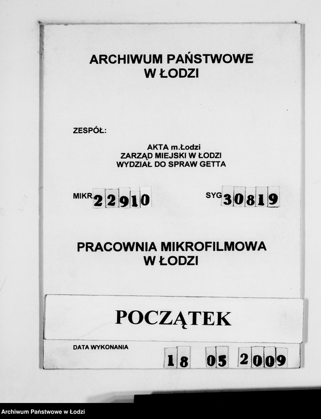 Obraz 1 z jednostki "Firma Otto Sabbert Litzmannstadt IV Warenverwertung an den Juden-Ältesten. Kinderhüte, Mützen"