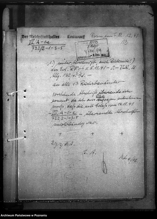 Obraz 18 z jednostki "Erstmalige Herrichtung (Instandsetzung) von Dienstgebäuden, Diensträumen, Reichsmiet- und Reichsdienstwohnungen der Gendarmerie im Einzeldienst a) Erlasse, B) Schriftwechsel"