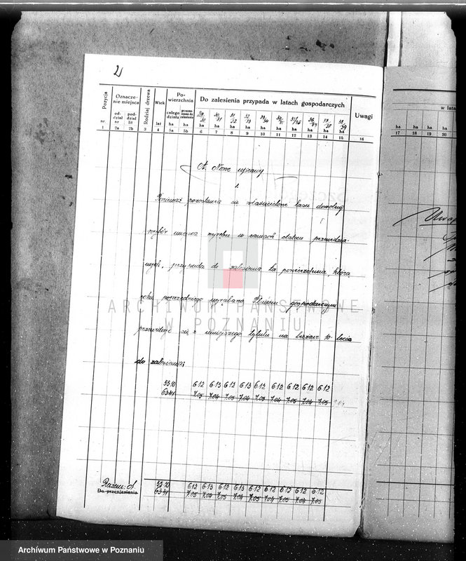 Obraz 6 z jednostki "Plan urządzenia gospodarstwa leśnego dla lasu majętności Nowy Dwór w powiecie nowotomyskim 1930-1940"
