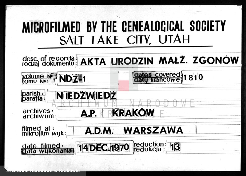 image.from.unit.number "Księga urodzin, małżeństw i zgonów parafii Niedźwiedź"