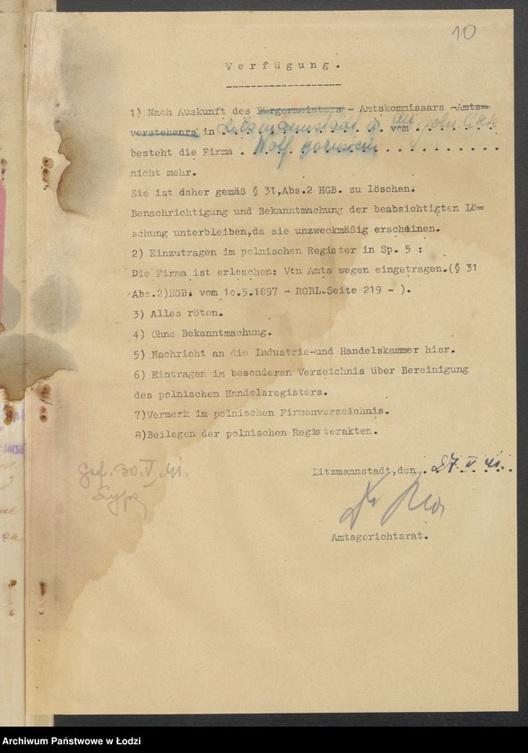 Obraz 12 z jednostki "Wolf Bornstein- sprzedaż gotowej gareroby i towarów manufakturowych"