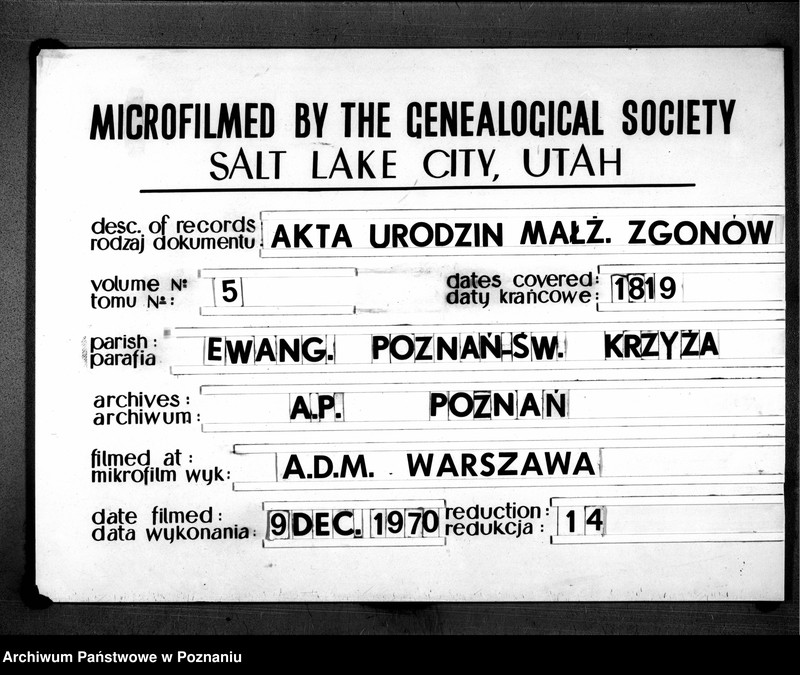 Obraz 1 z jednostki "Duplikat der Getauften, Getrauten, Verstorbenen"