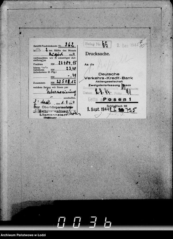 Obraz 14 z jednostki "Deutsche Verkehrs Kredit-Bank Posen."