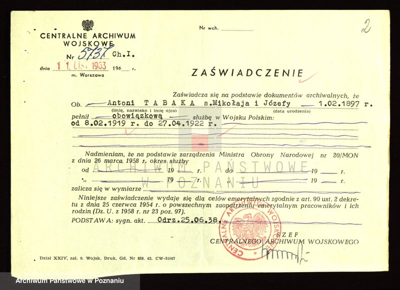 Obraz 13 z jednostki "Życiorysy powstańców wielkopolskich: T - tom l /Tabaka Antoni - Tomczak Franciszek/."