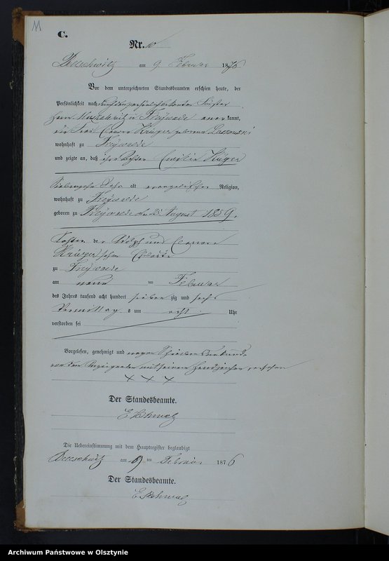 image.from.unit.number "Sterbe-Neben-Register Nr 1 - 71"