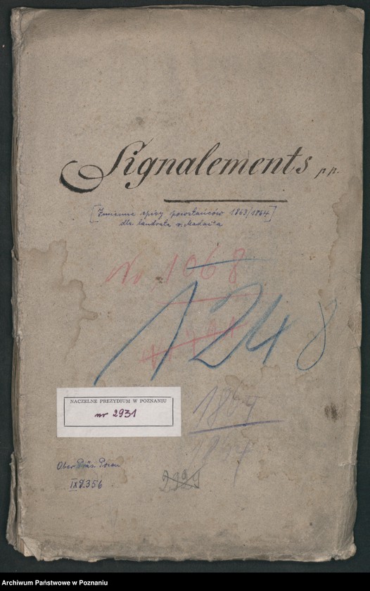 Obraz 2 z jednostki "Signalements pp. /imienne spisy powstańców 1863/4 dla landrata von Madaia/."