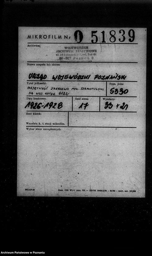 Obraz 2 z jednostki "Majętność Zakrzewo powiat szamotulski nr woj. kotła 6122"