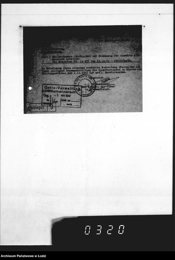 Obraz 5 z jednostki "Kleiderkammer. Altkleider und Schuhzeug für auswärts eingesetzte Arbeiter"