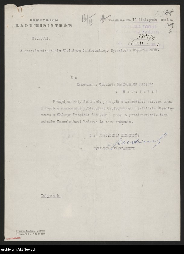 image.from.unit.number "Nominacje i dymisje w Urzędzie Zagospodarowania Odłogów; Państwowym Instytucie Gospodarstwa Wiejskiego; Poznańskim Ziemstwie Kredytowym; Głównym Urzędzie Ziemskim"