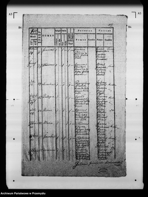 Obraz 19 z jednostki "[Kopie ksiąg metrykalnych parafii Manasterzec z filiami Mosty, Terszaków (dekanat Komarno)]"
