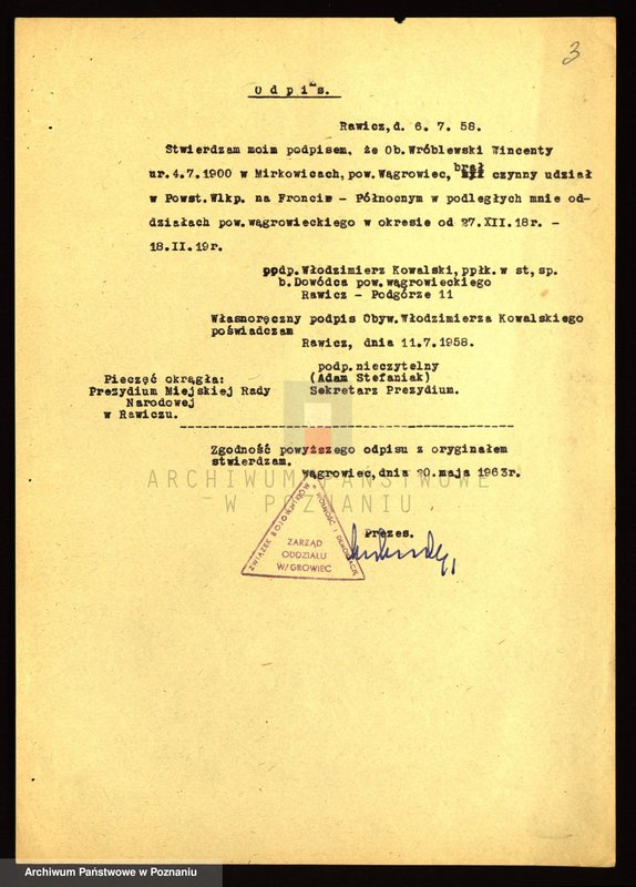 Obraz 13 z jednostki "Życiorysy powstańców wielkopolskich: W - tom Vlll /Wróblewski Wincenty - Wyzujek/."