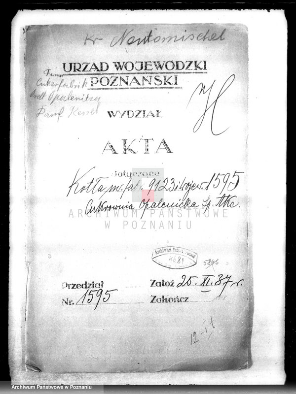 Obraz 4 z jednostki "Cukrownia Opalenica Spółka Akcyjna, pow. N. Tomyśl nr woj. 1595"