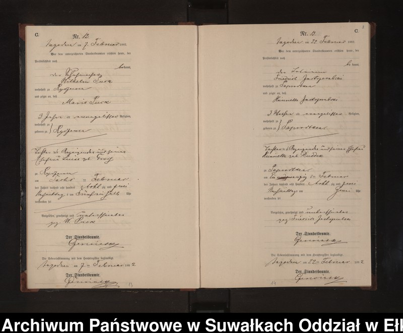 image.from.unit.number "Sterbe-Neben-Register des Preussischen Standes-Amtes Rydzewen Kreis Loetzen"