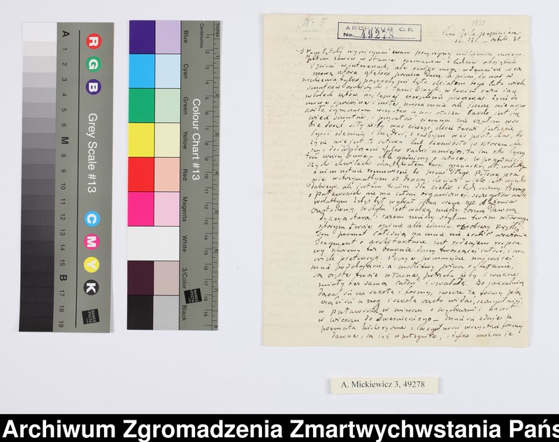 Obraz 5 z kolekcji "Listy Adama Mickiewicza i Cypriana Kamila Norwida z Archiwum Rzymskiego Zmartwychwstańców"