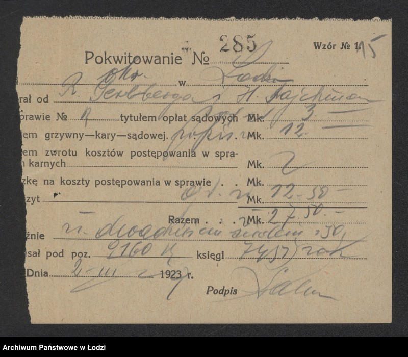 Obraz 17 z jednostki "R.Perlberg i H.Tajchman- kupno i sprzedaż towarów manufakturowych"