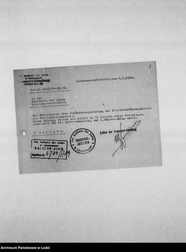 Obraz 6 z jednostki "Veränderungs-Meldungen [Korespondencja PSŻ z GV w sprawie pogłowia końskiego]"