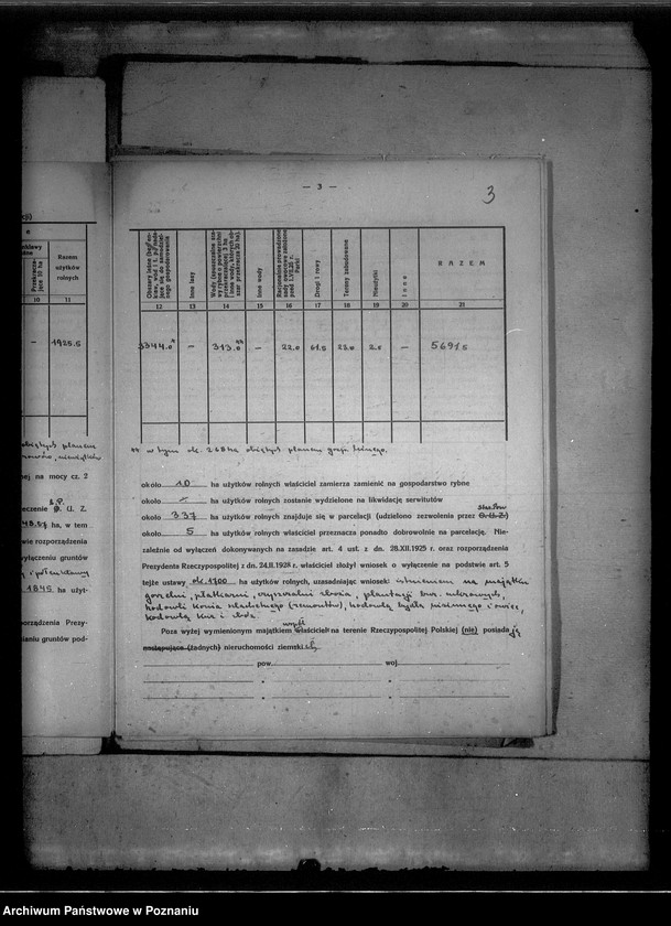 Obraz 7 z jednostki "wyłączenie z art. 5 ustawy o wykonaniu reformy rolnej we wsi Kazimierz Biskupi Białybród powiatu konińskiego"