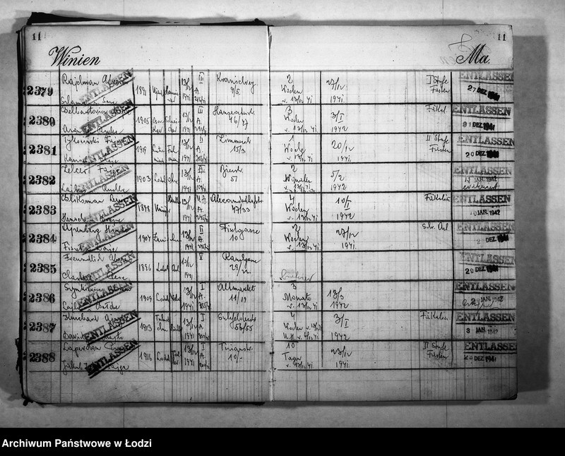 Obraz 14 z jednostki "Entlassungsbuch [Imienny spis więźniów, dane personalne]"