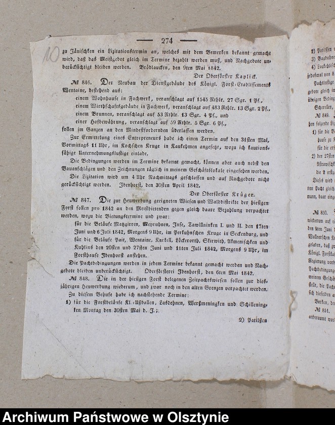 image.from.unit.number "1. Predikte im Jahre 1728 /Bruchstück/ 2.Amtsblätter pro 1842-1848 3. Lieder, Couplete usw. nach d. 1871 J. 4. Zeitungsausschnitte 1932"