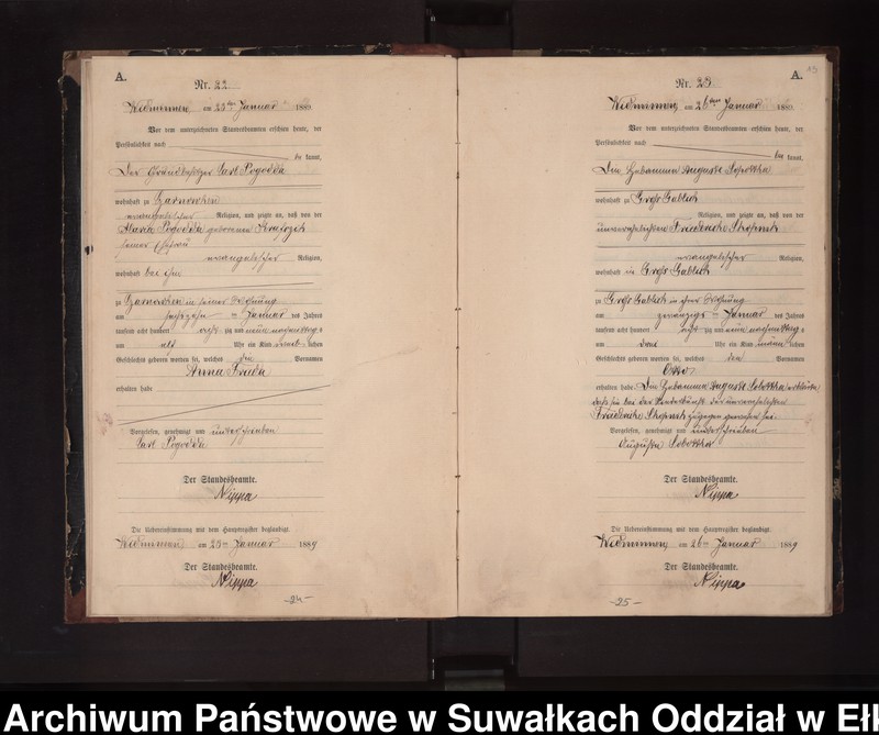 image.from.unit.number "Geburts-Neben-Register des Preussischen Standes-Amtes Widminnen Kreis Loetzen"