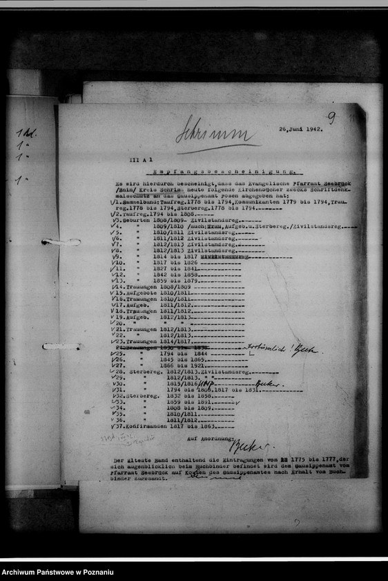 image.from.unit.number "Einziehungsprotokolle [ksiąg kościelnych] Kreis Schrimm [powiat śremski]"