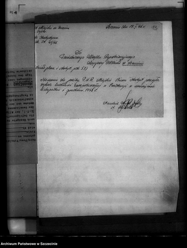 image.from.unit.number "Statystyka ruchu ludności w Szczecinie za rok 1946"