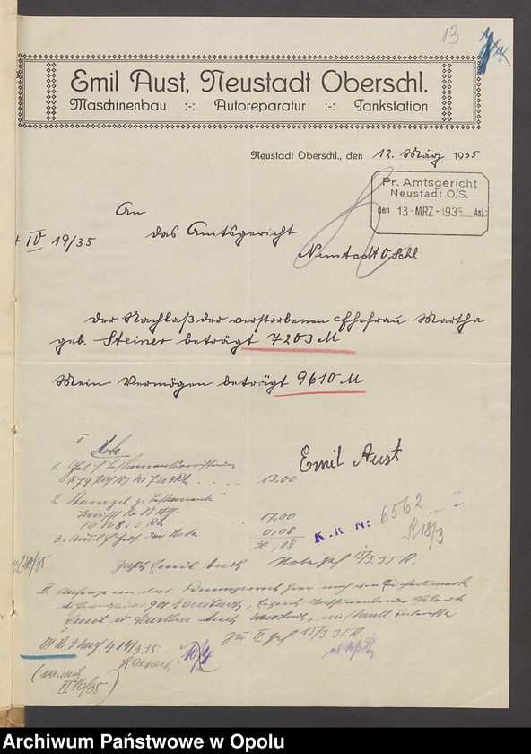 image.from.unit.number "Verfügung von Todes wegen des Maschinenbauers Emil Aust und seiner Ehefrau Marta geb[orene] Steiner in Neustadt"