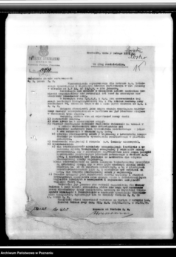 Obraz 20 z jednostki "Korespondencja Związku Strzeleckiego - sprawozdania z wycieczek i zawodów strzeleckich, sprawozdania z działalności"