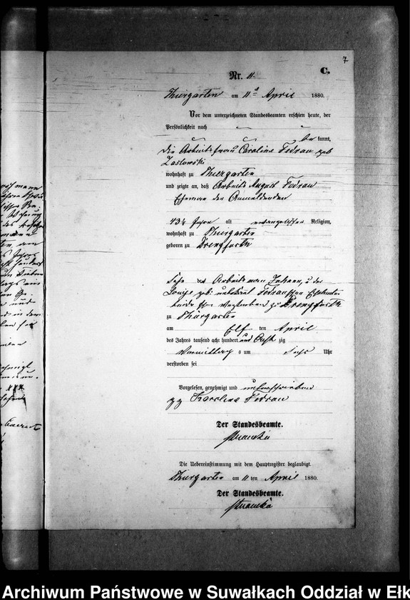 image.from.unit.number "Sterbe-Neben-Register des Preussischen Standes-Amtes Prinowen Kreis Angerburg"