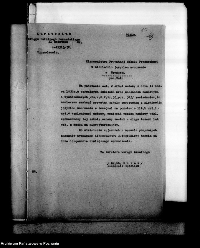 Obraz 13 z jednostki "Prywatna Szkoła Powszechna z niemieckim językiem nauczania w Nowejwsi powiat Żnin"