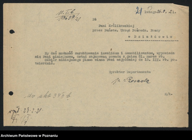 Obraz 15 z jednostki "[Sprawy osobowe Urzędu Pośrednictwa Pracy w Działdowie]"