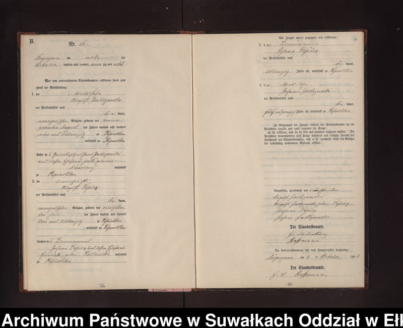 image.from.unit.number "Heiraths-Neben-Register des Preussischen Standes-Amtes Rydzewen Kreis Loetzen"