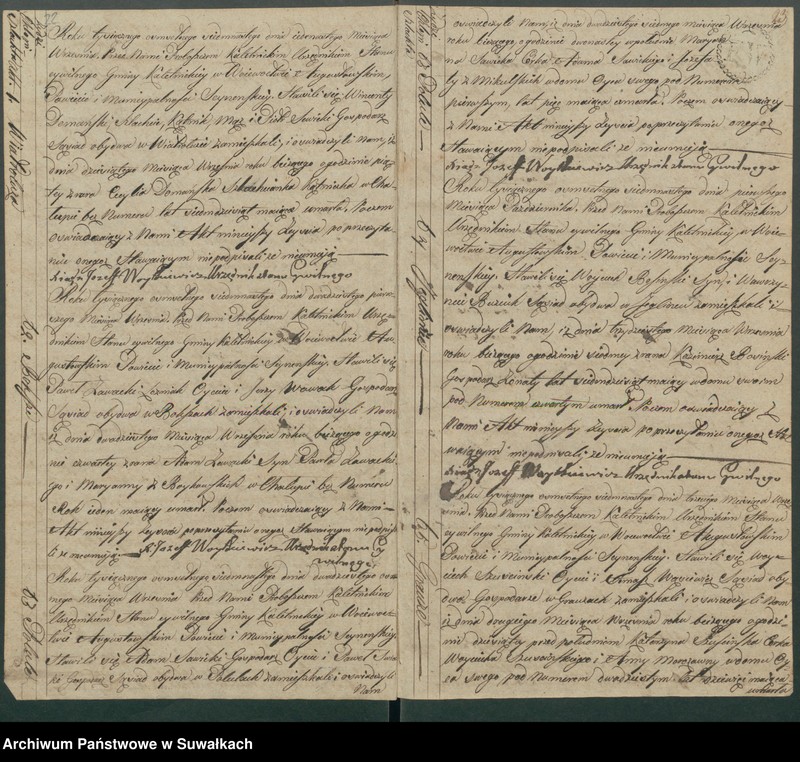 Obraz 14 z jednostki "Akta Zeyscia Gminy Kaletnickiey, od 1-go dnia Stycznia Roku 1817 do ostatniego Grudnia tegoż Roku"